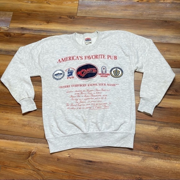 Cheers Vintage Nutmeg Crewneck Sweatshirt America’s Favorite Pub - Picture 1 of 10